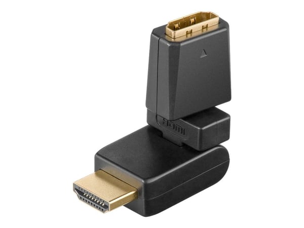 goobay A 352 G - HDMI-sovitin - HDMI naaras HDMI uros - 180° kääntyvä liitin, 360° kääntyvä liitin