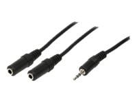 LogiLink - Lydsplitter - mini-phone stereo 3.5 mm hunn til mini-phone stereo 3.5 mm hann - 20 cm - svart