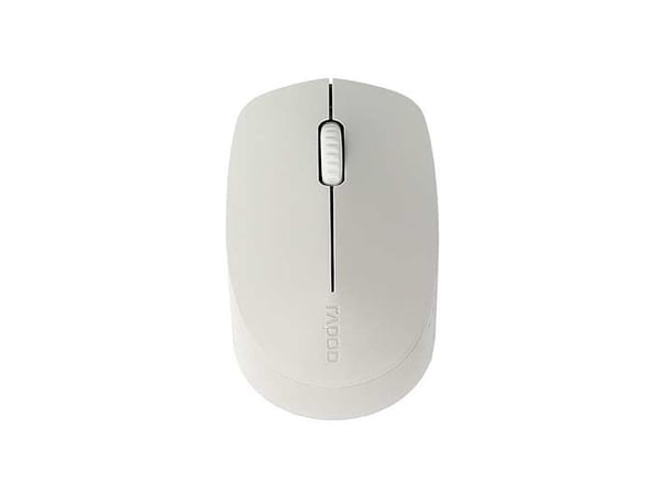 Rapoo M100 Silent - Mus - ergonomisk - optisk - 3 knappar - trådlös - 2.4 GHz, Bluetooth 4.0, Bluetooth 3.0 - trådlös USB-mottagare - ljusgrå