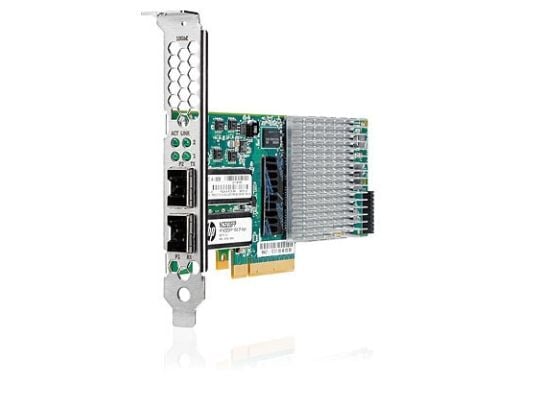 HPE NC523SFP - Nätverksadapter - PCIe 2.0 x8 - 10GbE - 2 portar - för ProLiant DL360p Gen8, DL380 G6, DL388p Gen8, ML350e Gen8, ML350p Gen8, SL270s...