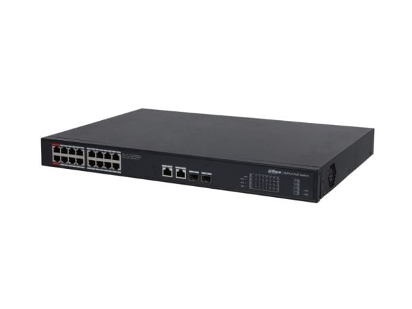 Dahua Technology PoE DH-PFS3220-16GT-190, Uhåndtert, L2, Gigabit Ethernet (10/100/1000), Gigabit Ethernet, Strøm over Ethernet (PoE), Rack-montering