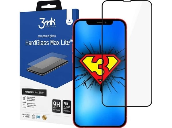 3MK HardGlass Max Lite, Apple, iPhone 13 Pro Max, iPhone 14 Plus, Iskunkestävä, Naarmuuntumisenkestävä, Läpinäkyvä, 1 kpl