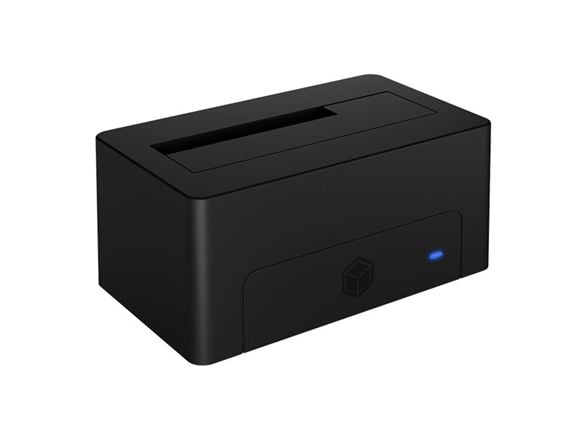 ICY BOX IB-1121-U3 - HDD / SSD-dokkestasjon - brønner: 1 - 2,5" / 3,5" delt - SATA 6Gb/s - USB 3.2 (Gen 1) - svart