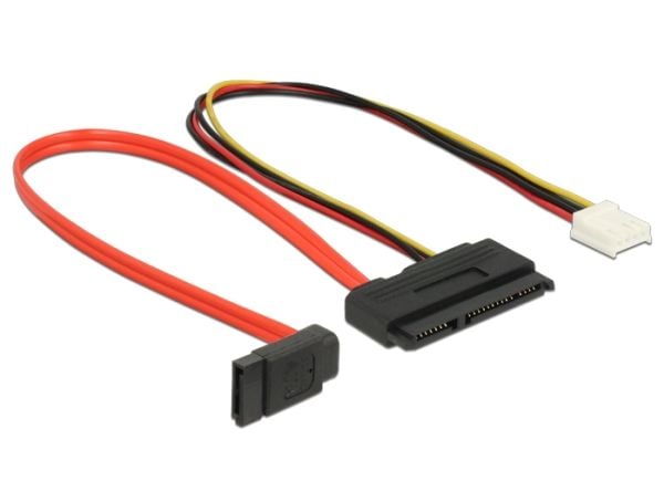 Delock - SATA-kabel - SAS 6Gbit/s - SATA-kombo (R) til 4-pin intern strøm, SATA (R) - 30 cm - svart, gul, rød