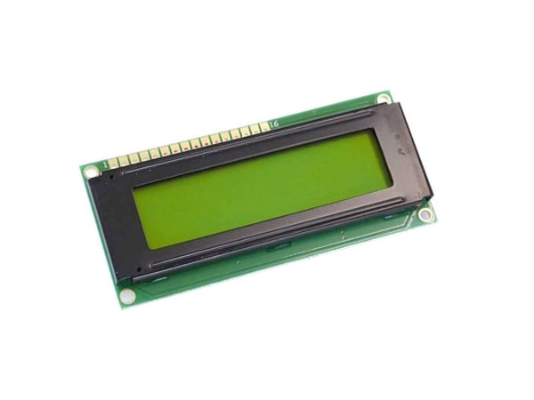 Näyttö Elektroniikka LC-näyttö Musta Keltainen vihreä (L x K x S) 80 x 36 x 10,5 mm DEM16216SYH-PY-CYR