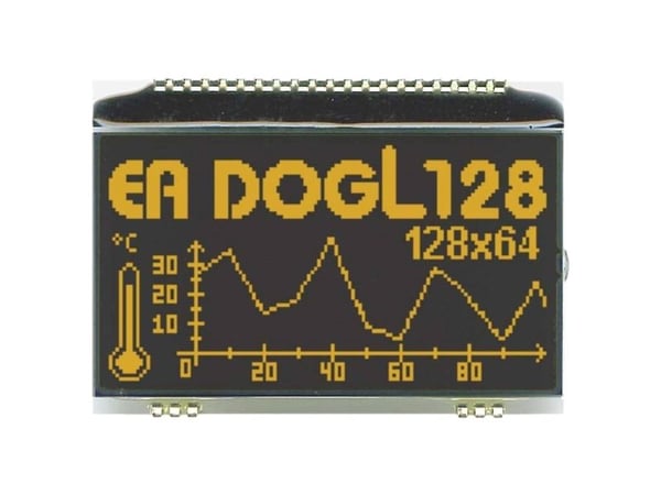Grafikdisplay Display Elektronik 128 x 64 pixlar (B x H x T) 68,00 x 51,00 x 2,8 mm