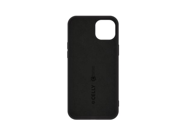 Celly Cromo - Baksidedeksel for mobiltelefon - termoplast-polyuretan (TPU), silikonbelegg - svart - for Apple iPhone 15 Plus