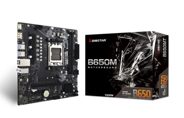 Biostar B650MT - Hovedkort - micro ATX - Socket AM5 - AMD B650 Chipset - USB 3.2 Gen 1, USB-C 3.2 Gen2 - Gigabit LAN - innbygd grafikk (CPU kreves)...