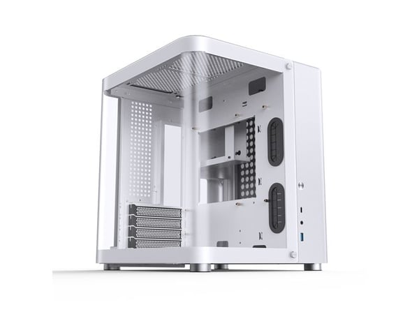 Jonsbo TK-1 2.0, Mini Tower, PC, Vit, ITX, micro ATX, Stål, Härdat glas, Spel