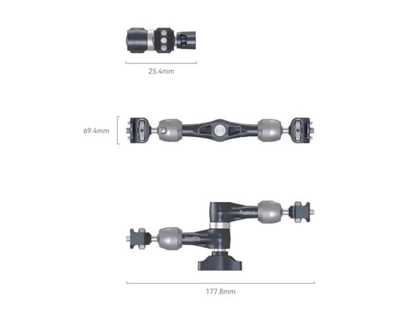 SmallRig 4194, Rosettbrakett, Svart, Grå, Aluminium, Silikon, Rustfritt stål, 3,5 kg, 1/4-20", 360°