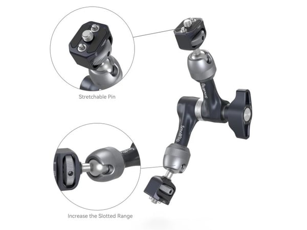 SmallRig 4194, Rosettbrakett, Svart, Grå, Aluminium, Silikon, Rustfritt stål, 3,5 kg, 1/4-20", 360°