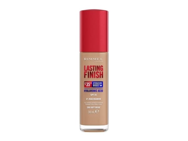 Rimmel Lasting Finish 35h, Pumpe flaske, Væske, Fuktighets krem, Beskyttelse, Nøytral, Beige, Soft Beige