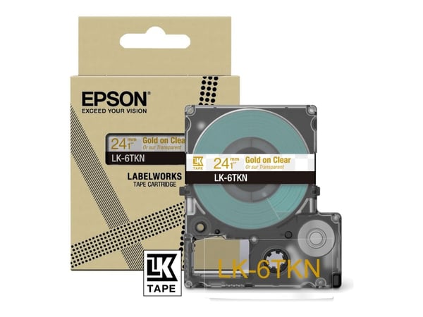 Epson LK-6TKN, Kulta, Läpinäkyvä, Lämpösiirto, 2,4 cm
