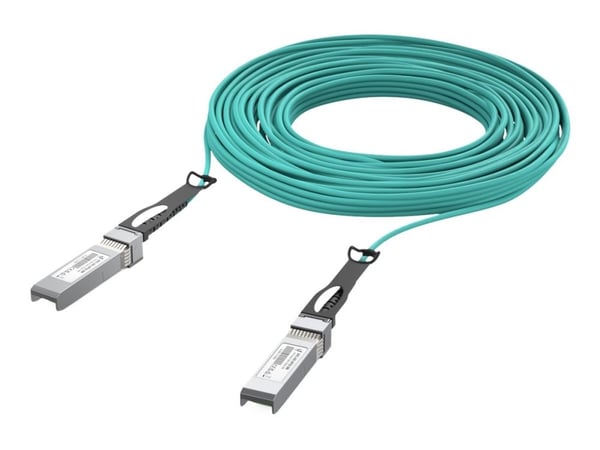 Ubiquiti - 25GBase-AOC direkte tilkoblingskabel - SFP28 til SFP28 - 30 m - 3 mm - fiberoptisk - Active Optical Cable (AOC) - akvamarin