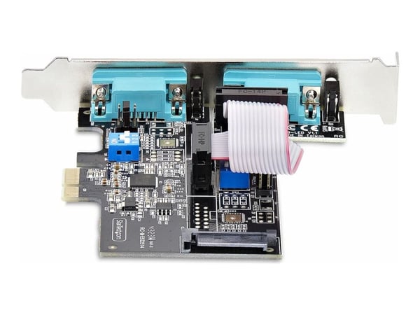 Startech 2-Port Serial PCIe Card, Dual-Port PCI Express to RS232/RS422/RS485 (DB9) Serial Card, Low-Profile Brackets Incl., 16C1050 UART, TAA-Compl...