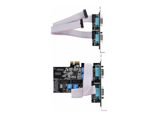 Startech 4-Port Serial PCIe Card, Quad-Port PCI Express to RS232/RS422/RS485 (DB9) Serial Card, Low-Profile Bracket Incl., 16C1050 UART, TAA-Compli...