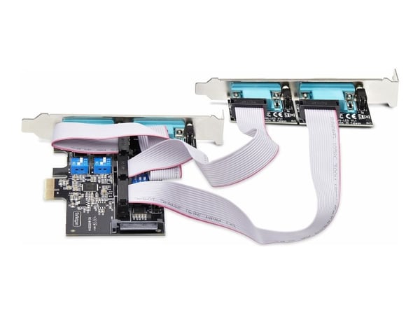Startech 4-Port Serial PCIe Card, Quad-Port PCI Express to RS232/RS422/RS485 (DB9) Serial Card, Low-Profile Bracket Incl., 16C1050 UART, TAA-Compli...