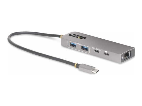 Startech 3-Port USB-C Hub with 2.5 Gigabit Ethernet and 100W Power Delivery Passthrough Laptop Charging, USB-C to 2x USB-A/1x USB-C, USB 3.2 10Gbps...