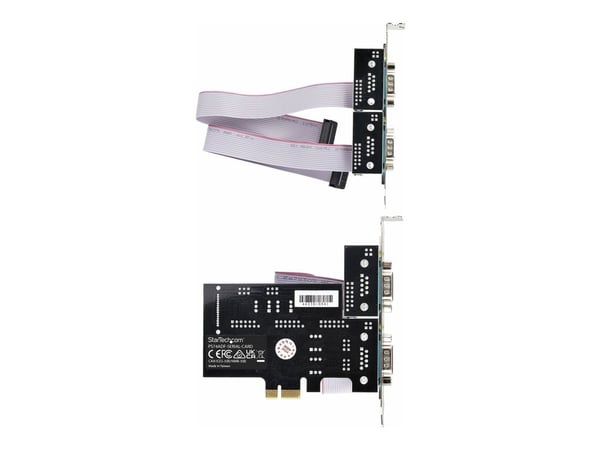 Startech 4-Port Serial PCIe Card, Quad-Port PCI Express to RS232/RS422/RS485 (DB9) Serial Card, Low-Profile Bracket Incl., 16C1050 UART, TAA-Compli...