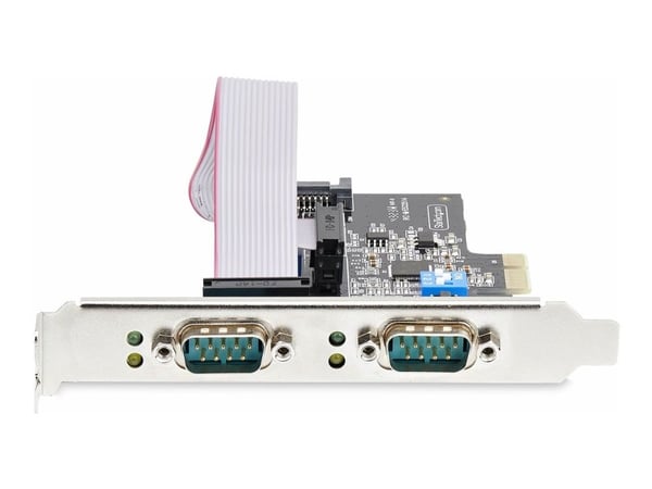 Startech 2-Port Serial PCIe Card, Dual-Port PCI Express to RS232/RS422/RS485 (DB9) Serial Card, Low-Profile Brackets Incl., 16C1050 UART, TAA-Compl...