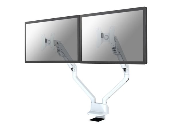 Neomounts FPMA-D750DWHITE2 - Monteringssett (skrivebordsmontering) - full bevegelse - for 2 LCD-skjermer - hvit - skjermstørrelse: 10"-32" - klemme...