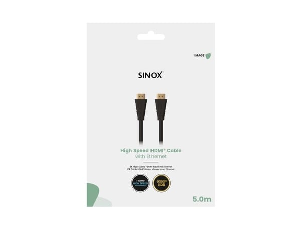Sinox HDMI-kabel 4K30Hz+E. 5 m svart