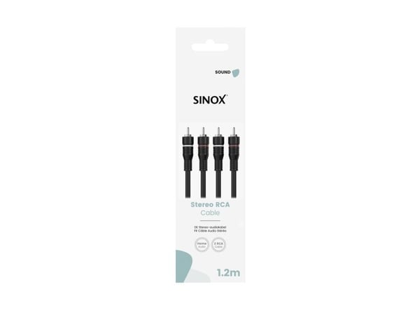 Sinox phono-kabel 1,2 m svart