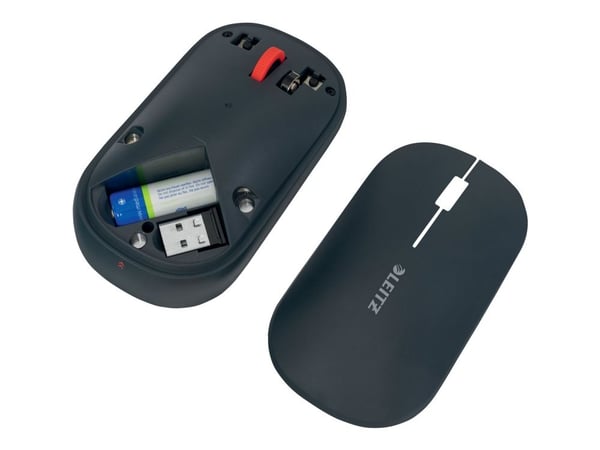 Leitz Cosy SureTrack - Mus - høyre- og venstrehåndet - 3 knapper - trådløs - 2.4 GHz, Bluetooth 3.0, Bluetooth 5.0 LE - USB trådløs mottaker