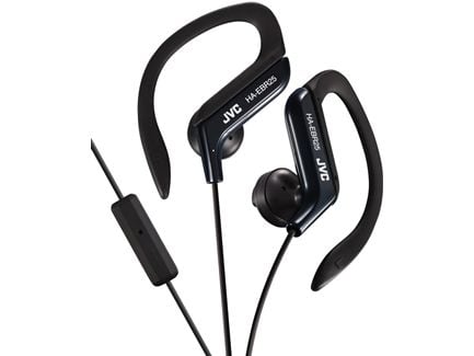JVC HA-EBR25 - Hörlurar med mikrofon - öronknopp - montering över örat - kabelansluten - 3,5 mm kontakt - svart