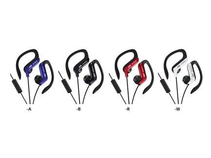 JVC HA-EBR25 - Hörlurar med mikrofon - öronknopp - montering över örat - kabelansluten - 3,5 mm kontakt - svart