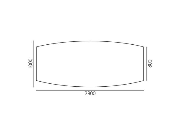 Konferencebord Consensus, Bøg 2800x1000 mm bådformet, Alugrå understel