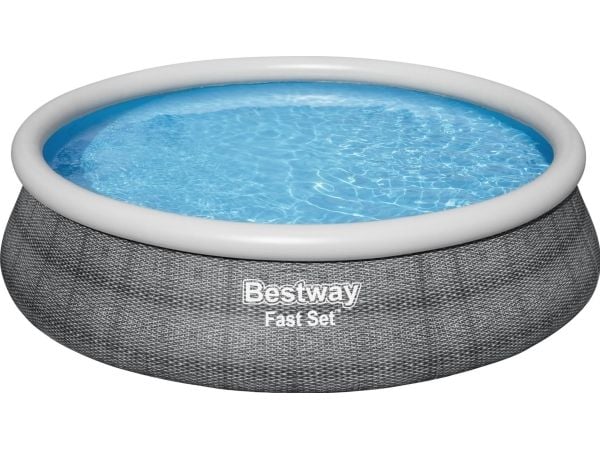 Bestway 57372, 12362 l, Oppblåsbart basseng, Voksen og barn, Stige, Grå, 38,8 kg