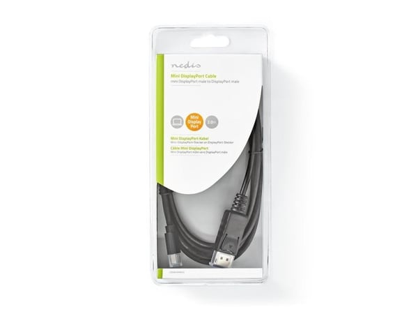 Nedis CCGB37404BK20, 2 m, Mini DisplayPort, DisplayPort, Hankjønn, Hankjønn, 7680 x 4320 piksler