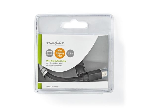 Nedis CCGB37454BK02, 0,2 m, Mini DisplayPort, DisplayPort, Hankjønn, Hunkjønn, 7680 x 4320 piksler