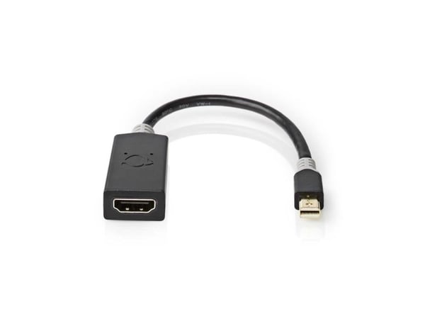 Nedis CCBW37654AT02, 0,2 m, Mini DisplayPort, HDMI, Hankjønn, Hunkjønn, Rett