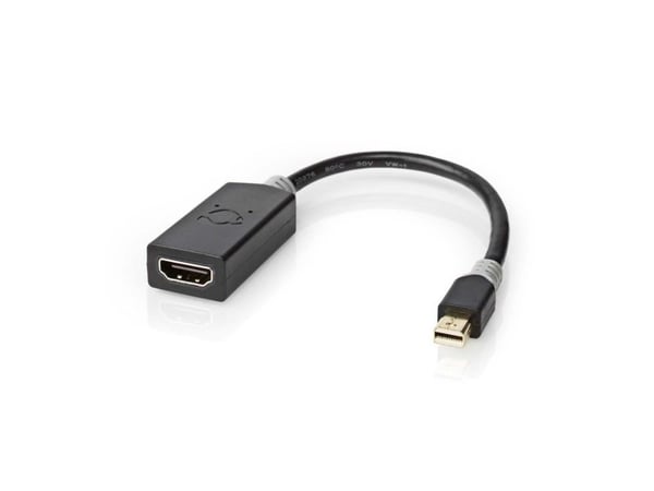 Nedis CCBW37654AT02, 0,2 m, Mini DisplayPort, HDMI, Hankjønn, Hunkjønn, Rett