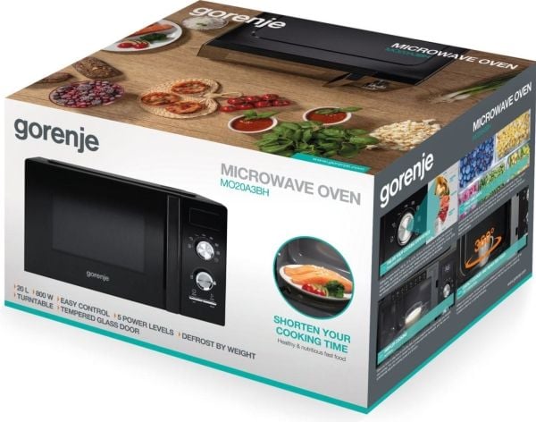 Gorenje MO20A3BH - Mikrobølgeovn - 20 liter - 800 W - svart