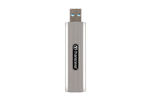 Transcend ESD320A - SSD - kryptert - 2 TB - ekstern (bærbar) - USB 3.2 Gen 2x1 - 256-bit AES - bløtgrå