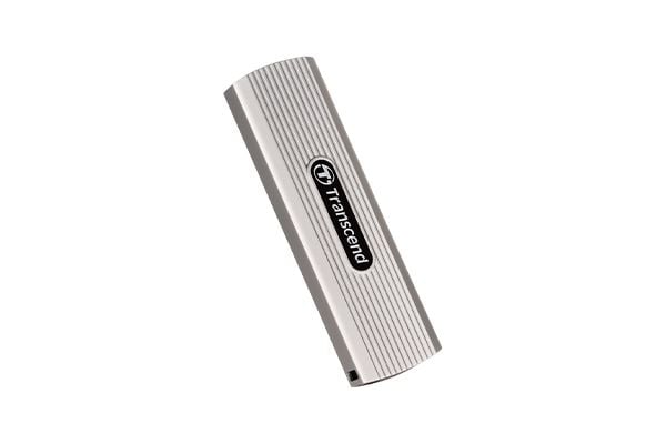 Transcend ESD320A - SSD - kryptert - 512 GB - ekstern (bærbar) - USB 3.2 Gen 2x1 - 256-bit AES - bløtgrå
