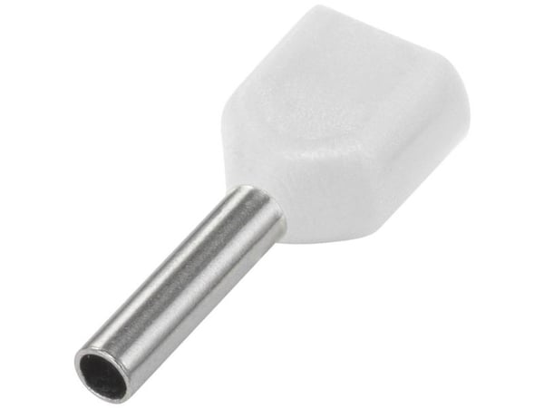 TRU COMPONENTS 1091323 Kaksoiskaapelikengät 0,50 mm² Osittain eristetty Valkoinen 100 kpl