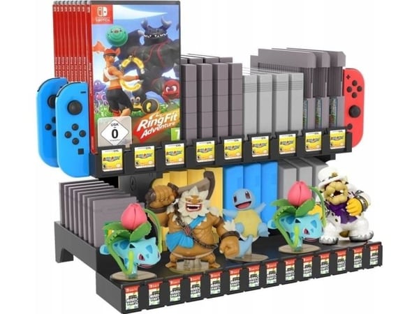 JYS Organizer / Game Stand GAME BOY / SNES / N64 / NES / FC / SFC / HVC-MR / NDS3 / 3DS ja konsoli Nintendo Switch / Switch OLED / NS198 varten