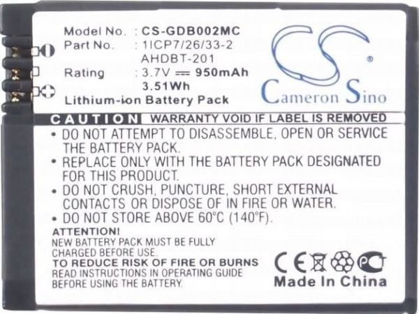 Cameron Sino batteri AHDBT-301 / AHDBT-302 / AHDBT-201 til GoPro HERO 3 / 3+ / CS-GDB002MC