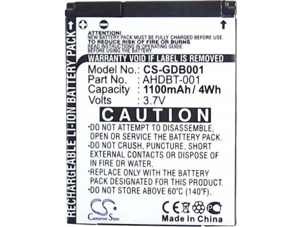 Cameron Sino batteri AHDBT-001 / ABPAK-001 / AHDBT-002 til GoPro Hero 2 / Hero / HD Hero / CS-GDB001