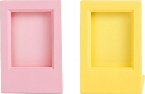 LoveInstant-ramme 2x ramme + eske for bilder til FUJIFILM INSTAX Mini 12 11 9 8 7s 70 90 50 40 EVO LiPlay Link 2 SE / Rosa og gul