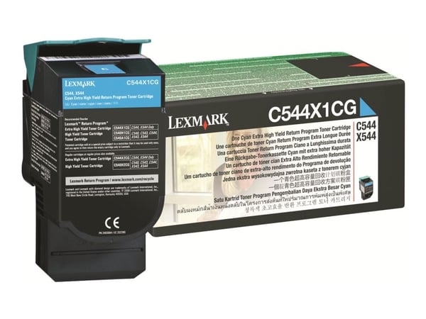 Lexmark C544X1CG, 30000 sivua, Syaani, 1 kpl