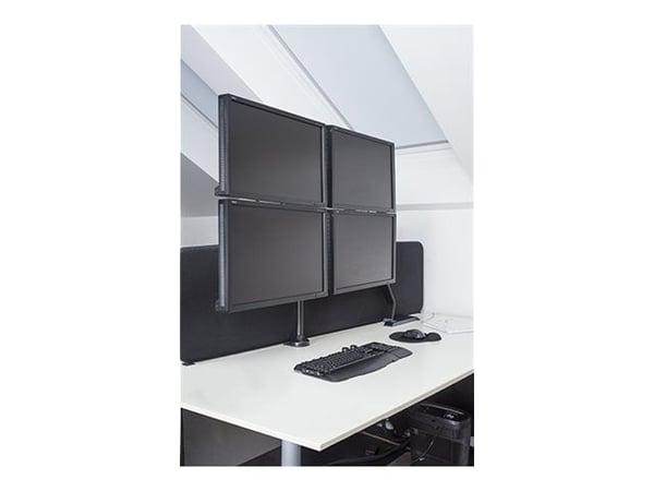 Multibrackets M VESA Gas Lift Arm Quad - Monteringssett (skrivebordsklemmemontering, 4 leddarmer) - for 4 LCD-skjermer - aluminium - svart - skjerm...