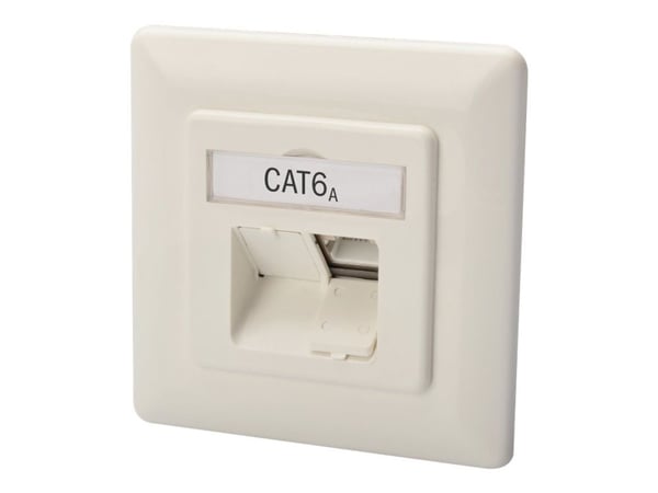 Digitus DN-9008-1, 2 x RJ-45, 1 moduuli(a), 6a, 500 MO, Valkoinen, -20 - 70 °C