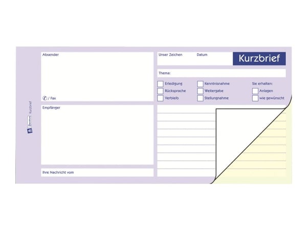 Avery Zweckform - Oppsett for kort brev - 40 ark - 1/3 A4 - dublett - karbonfri