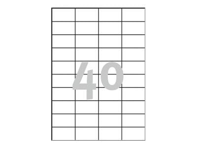 Etiket Avery 3651 hvid universal med Ultragrip 52,5 x 29,7mm m/4000 stk. (100 ark)