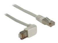 Delock - Koblingskabel - RJ-45 (hann) til RJ-45 (hann) - 1 m - S/FTP - CAT 6a - vinklet, halogenfri - grå